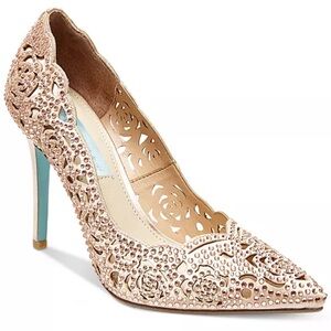 BLUE By BETSY JOHNSON Elsa Evening Pumps size 8